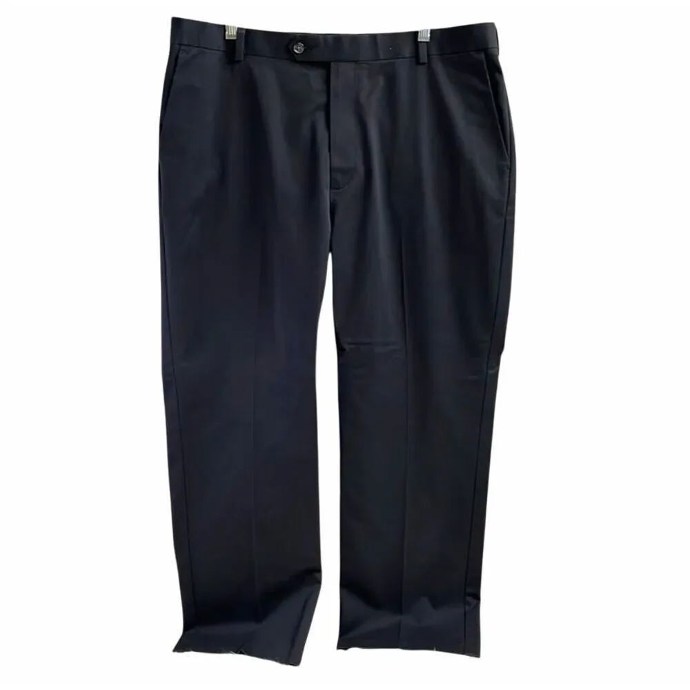 Roundtree & Yorke Mens 38x29 Black Dress Slacks Career Office Classic Fit Pants